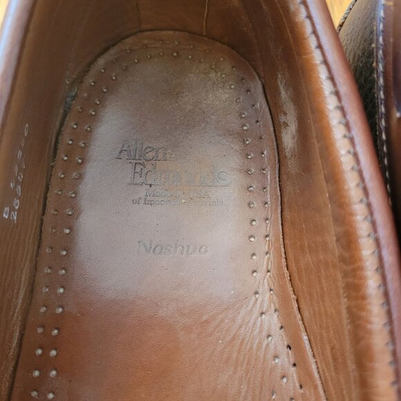 Allen Edmonds 13 NASHUA Wing Tip Brown Black Leather Tassel Dress Shoes Slip On - Picture 7 of 8